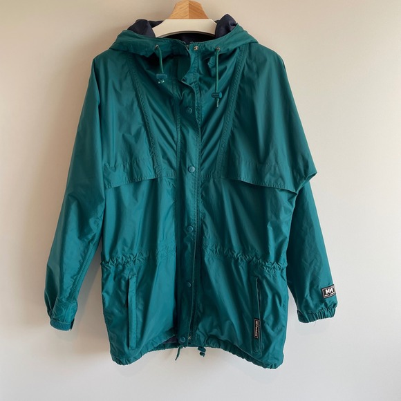 Helly Hansen Teal Packable Rain Jacket Womens Medium Windbreaker - Picture 1 of 9